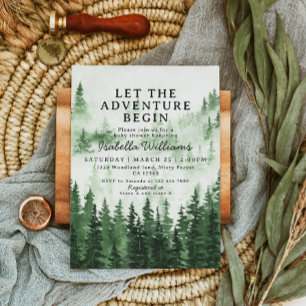 Invitación Misty Forest Adventure Baby Shower