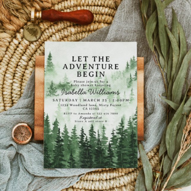 Invitación Misty Forest Adventure Baby Shower (Subido por el creador)