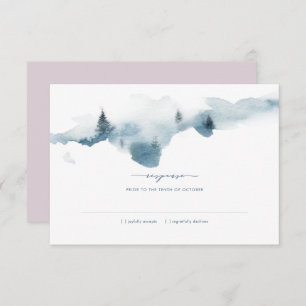 Invitación Misty Mountains Wedding Respuesta RSVP