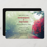 Misty Railroad Tracks Scene Photo Boda