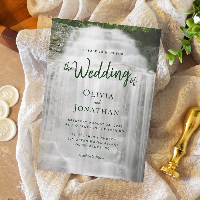 Invitación Misty Waterfall Nature Wedding (Subido por el creador)