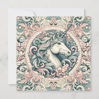 Invitación Míticas Unicornios Victorianas: Floral encantada