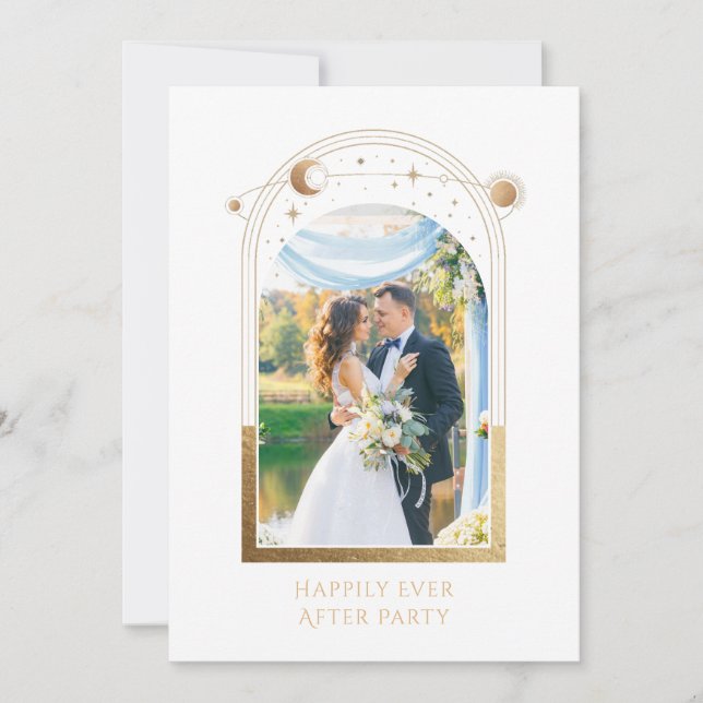 Invitación Mítico Feliz Desde La Recepción De La Boda (Anverso)