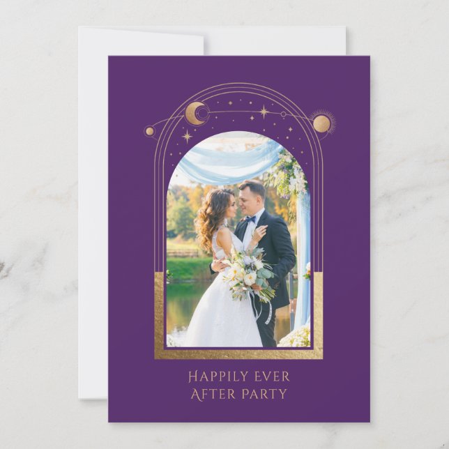 Invitación Mítico Feliz Desde La Recepción De La Boda (Anverso)
