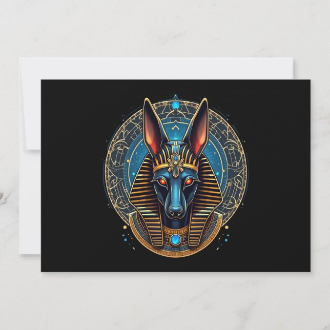Invitación Mitología egipcia de Dios Anubis (Anverso)