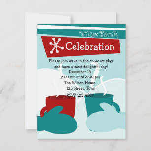 Invitación Mitones cálidos de nieve fría