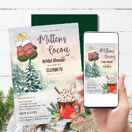 Invitación Mittens y Cocoa Bridal Shower Boda de invierno