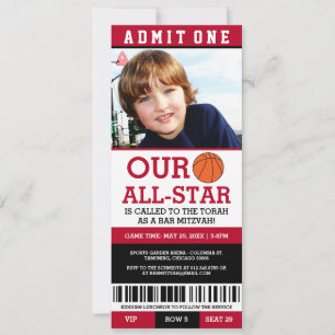 Invitación Mitzvah Bar de baloncesto invita