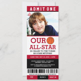 Invitación Mitzvah Bar de baloncesto invita