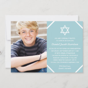Invitación Mitzvah, el minimalista bar fotográfico azul