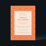 Invitación Mitzvah Naranja Geométrico Único Bat Mitzvah<br><div class="desc">Invitación a Mitzvah de Bat Mitzvah,  Naranja moderno de mediados de siglo</div>