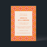Invitación Mitzvah Naranja Geométrico Único Bat Mitzvah<br><div class="desc">Invitación a Mitzvah de Bat Mitzvah,  Naranja moderno de mediados de siglo</div>