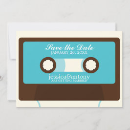 Invitación Mixtape Retro de Boda Guardar la Fecha