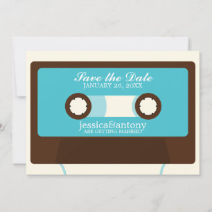 Invitación Mixtape Retro de Boda Guardar la Fecha