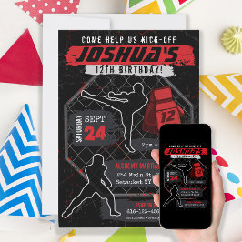 Invitación MMA Karate Ninja Kids Fiesta de cumpleaños