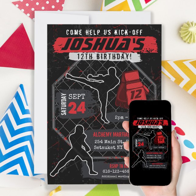 Invitación MMA Karate Ninja Kids Fiesta de cumpleaños (Subido por el creador)