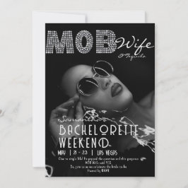 Invitación Mob Wife & Tequila Black Bach Bachelorette Party