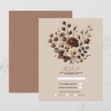 Moca Mousse Beige Marrón Floral Boda RSVP