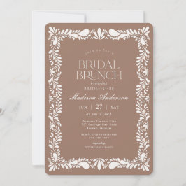 Invitación Mocha Brown Talavera Tile Fiesta Bridal Brunch