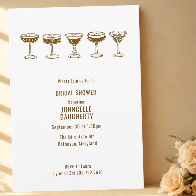 Invitación Mocha Espresso Martini Despedida de Soltera con có (Subido por el creador)
