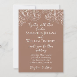 Invitación Mocha Mousse Boda Minimalista Boho moderno