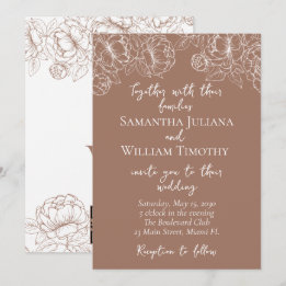 Invitación Mocha Mousse Boda Minimalista Boho moderno