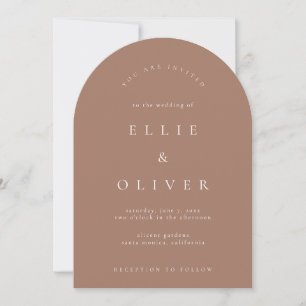 Invitación Mocha Mousse Boho Arch Boda moderno
