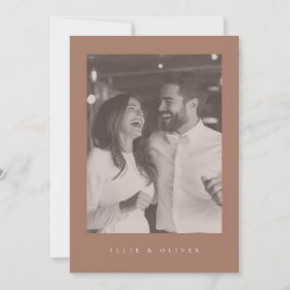 Invitación Mocha Mousse Boho Foto Boda moderno