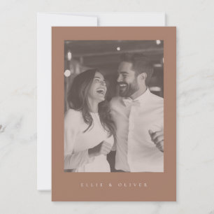 Invitación Mocha Mousse Boho Foto Boda moderno