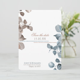 Invitación Mocha Mousse Botanical salva la fecha