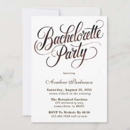 Invitación Mocha Mousse Paint Calligraphy Bachelorette