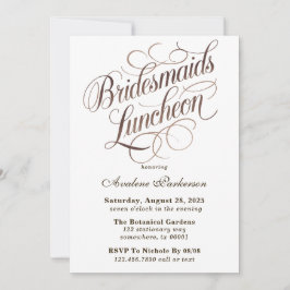 Invitación Mocha Mousse Paint Calligraphy Bridesmaids Almuerz