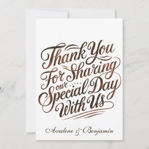 Invitación Mocha Mousse Paint Calligraphy Gracias Cartas