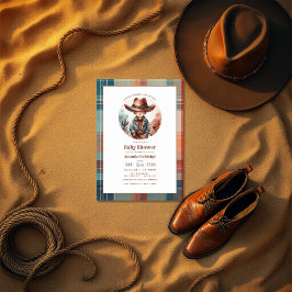 Invitación Mocha Mousse Rustic Western Cowboy Baby Shower