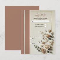 Mocha Mousse y Hueso Blanco Floral Neutral RSVP