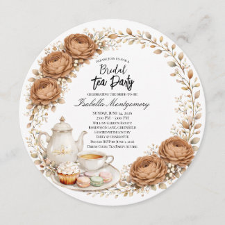 Invitación Mocha Palette Tea Party Bridal Shower