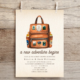 Invitación Mochila de aventura + Botellas Woodland Baby Showe