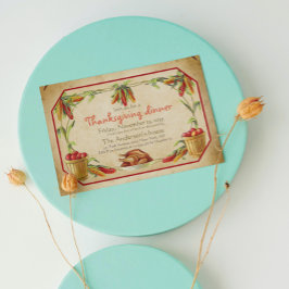 Invitación Mochilas de manzanas retro estilo Día de Acción de