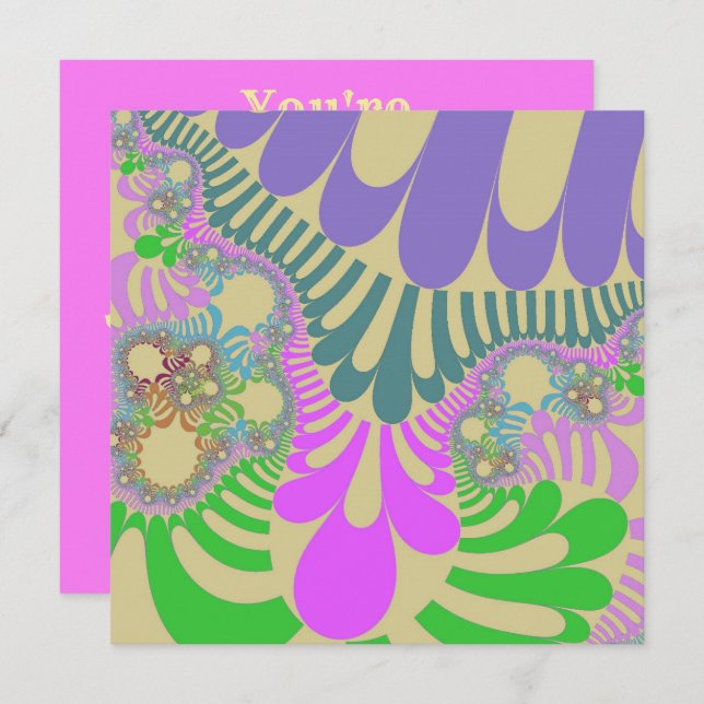 Invitación Mod arcoiris (Anverso / Reverso)