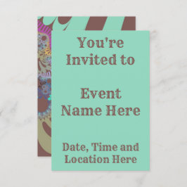 Invitación Mod arcoiris marrón