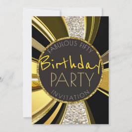 Invitación Mod Deco Fabulous 50 Birthday Stylish Glam Fiesta