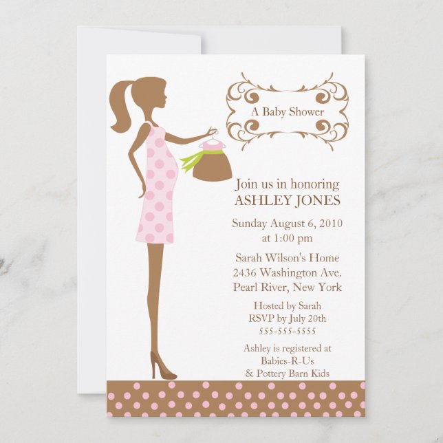 Invitación Mod Mom Baby Shower (Anverso)
