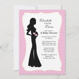 Invitación Mod Mom Twins Baby Shower