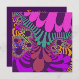 Invitación Mod morado y rosa