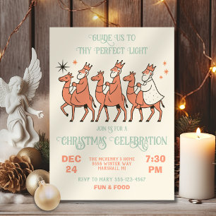 Invitación Mod Religioso 3 Reyes Magos Navidad