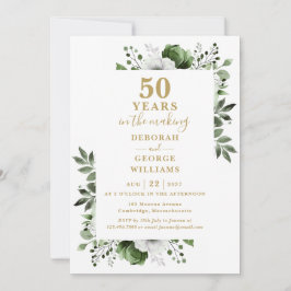 Invitación Moda 50 aniversario Boda Monograma Floral
