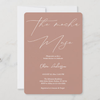 Invitación Moda acogedora La Ducha De Novias Mocha Muse