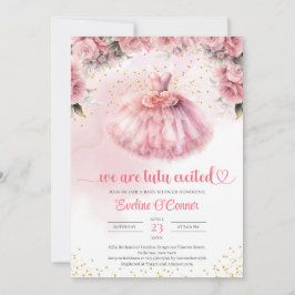 Invitación Moda acuarela bailarina vestido chica Baby Shower