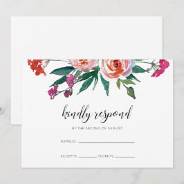 Invitación Moda acuarela Boda floral RSVP
