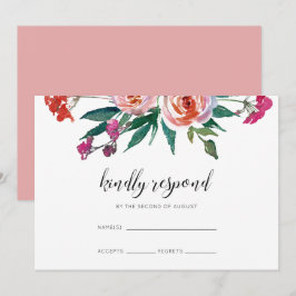 Invitación Moda acuarela Boda floral RSVP